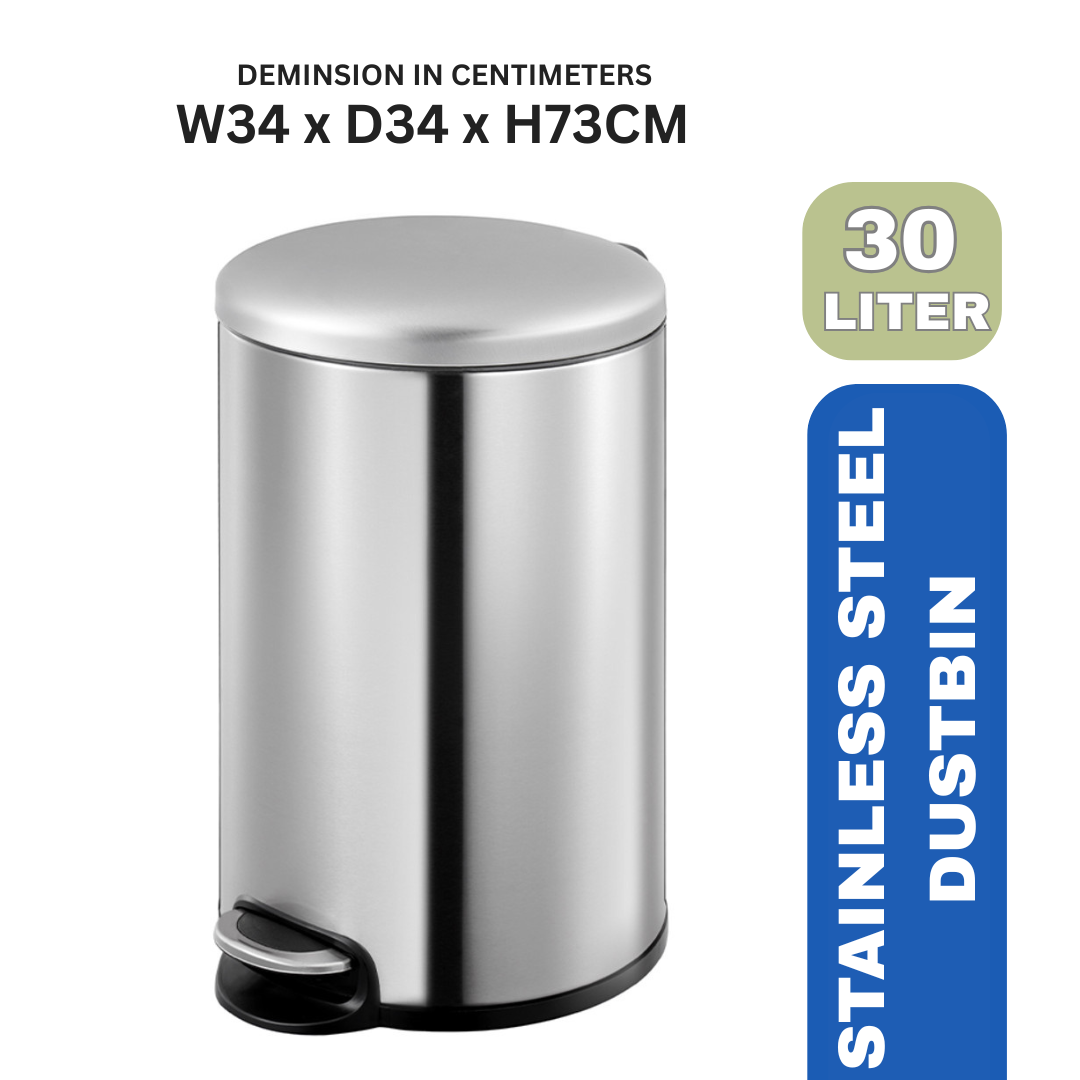 Premium Stainless Steel Pedal Dustbin – 20L / 30L / 40L