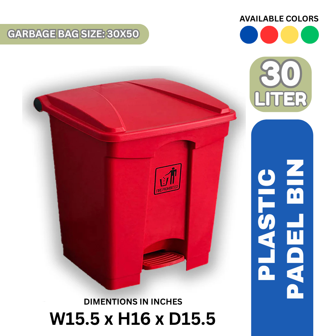 Plastic Pedal Bin – 30 Liter (Yellow, Blue, Red, Green)