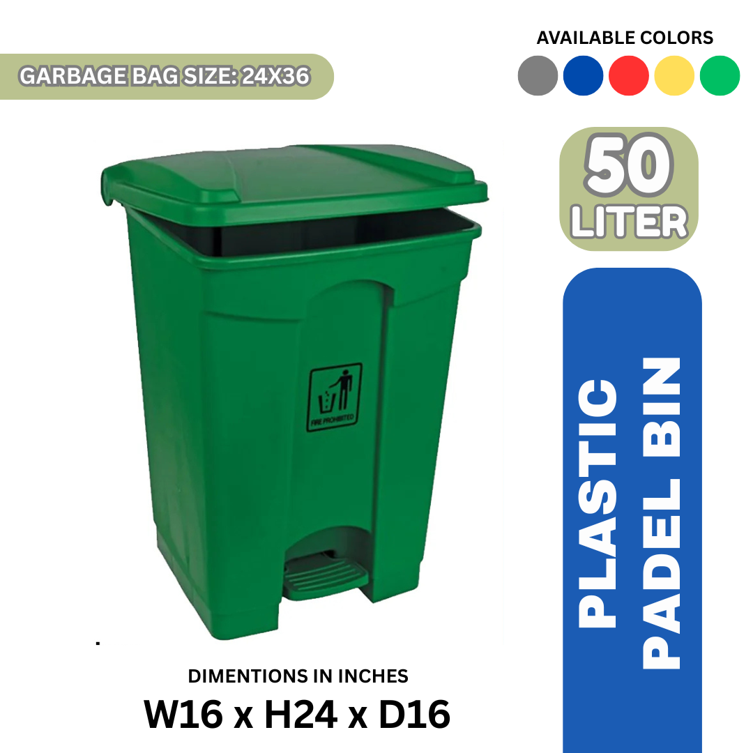 Plastic Pedal Bin – 50 Liter (Yellow, Blue, Green, Red, Gray)