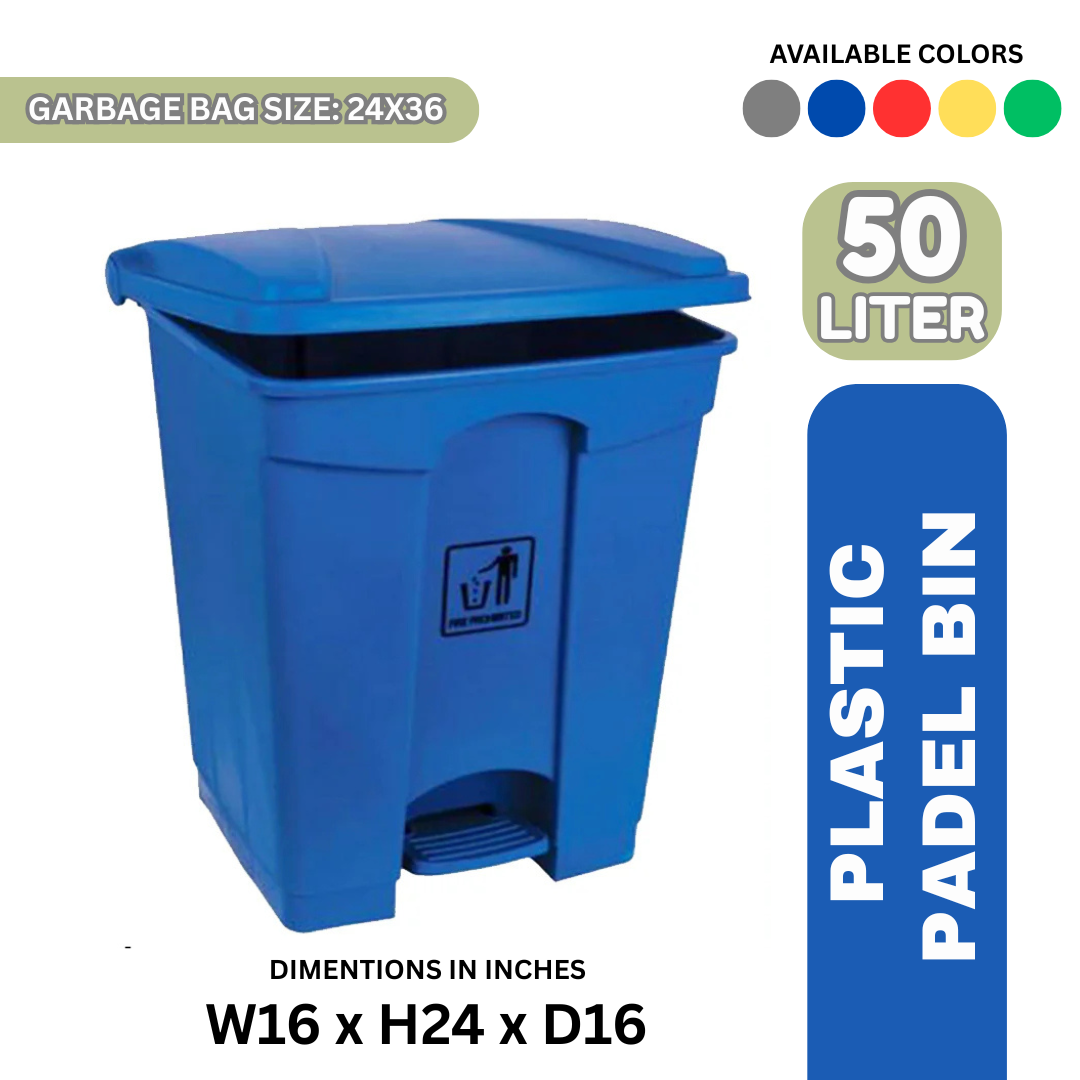 Plastic Pedal Bin – 50 Liter (Yellow, Blue, Green, Red, Gray)