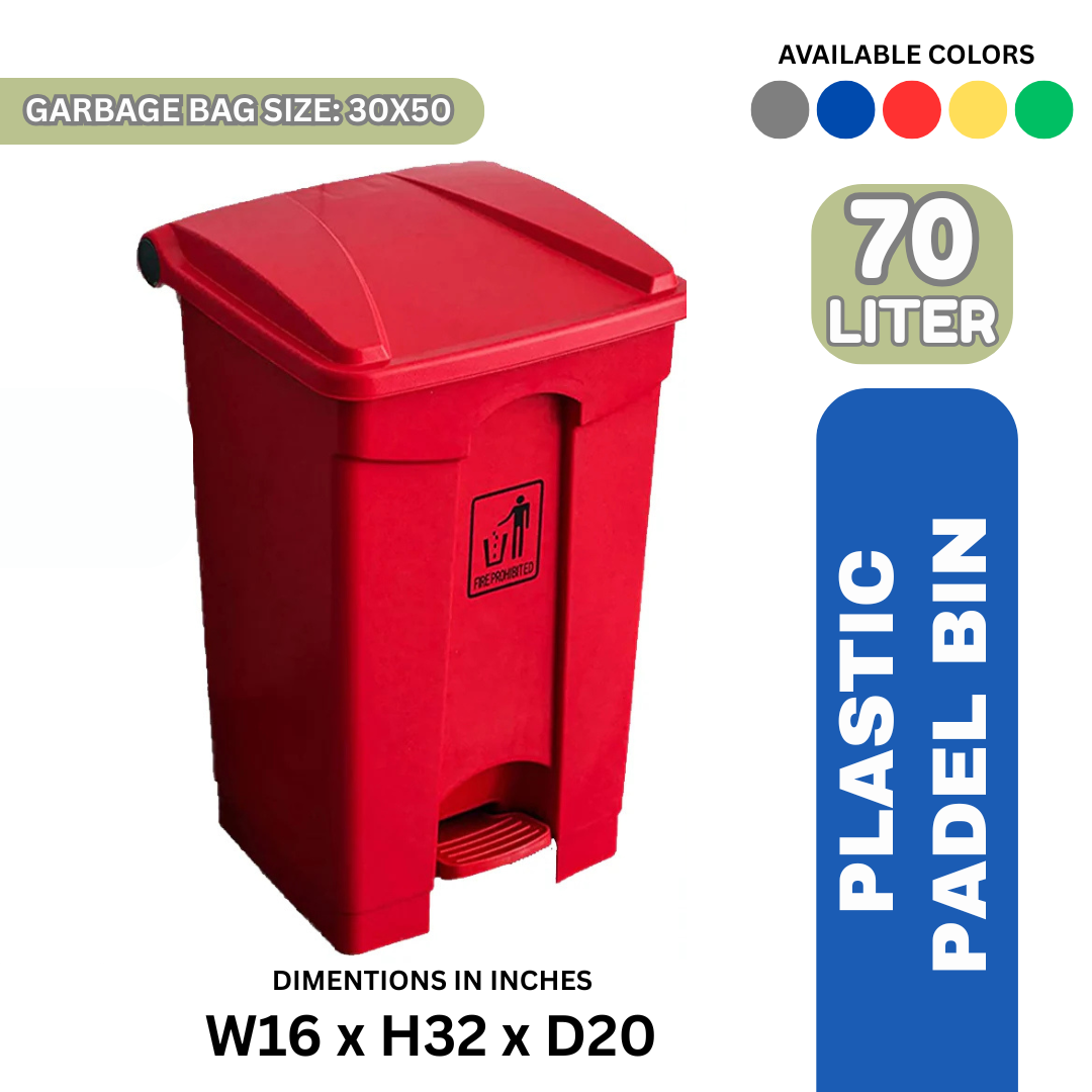 Plastic Pedal Bin – 70 Liter (Yellow, Blue, Green, Red, Gray)