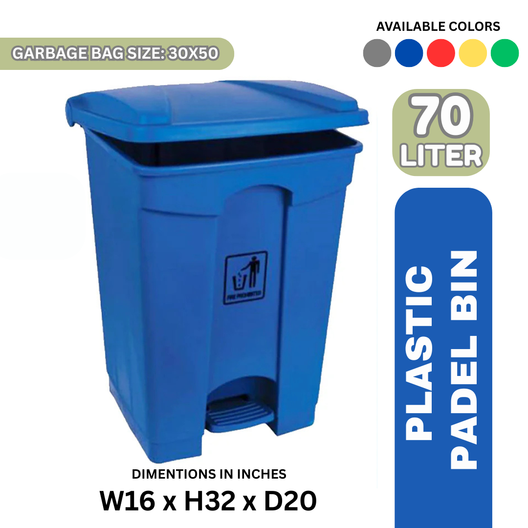 Plastic Pedal Bin – 70 Liter (Yellow, Blue, Green, Red, Gray)