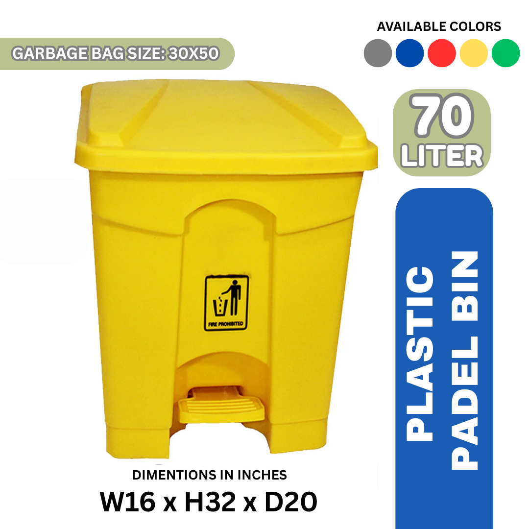 Plastic Pedal Bin – 70 Liter (Yellow, Blue, Green, Red, Gray)