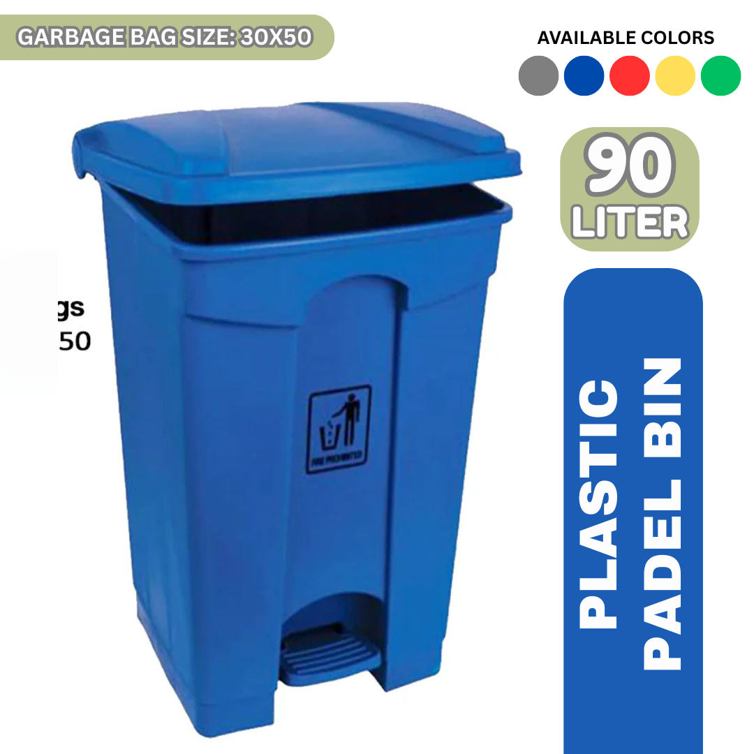 Plastic Pedal Bin – 90 Liter (Yellow, Blue, Green, Red, Gray)