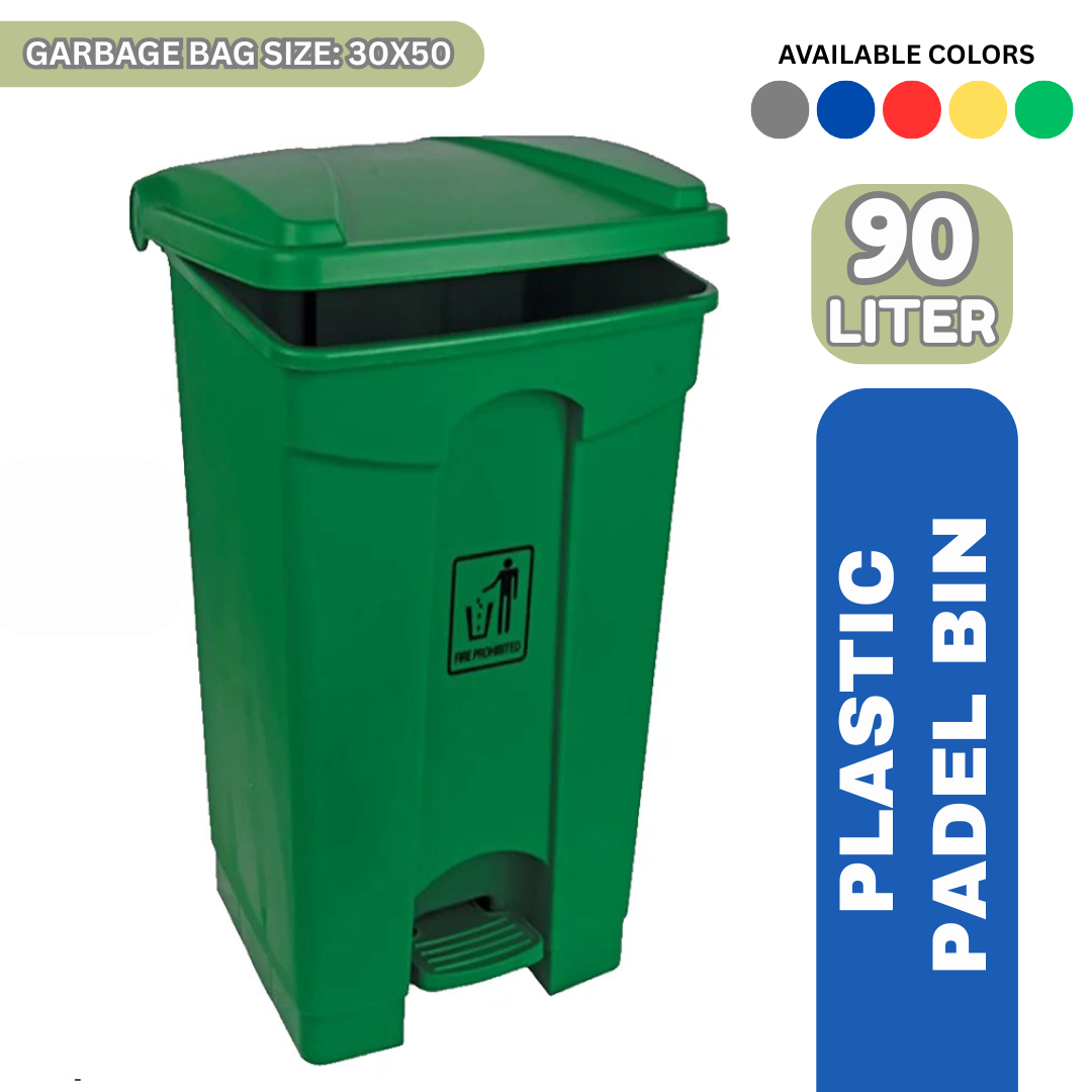 Plastic Pedal Bin – 90 Liter (Yellow, Blue, Green, Red, Gray)