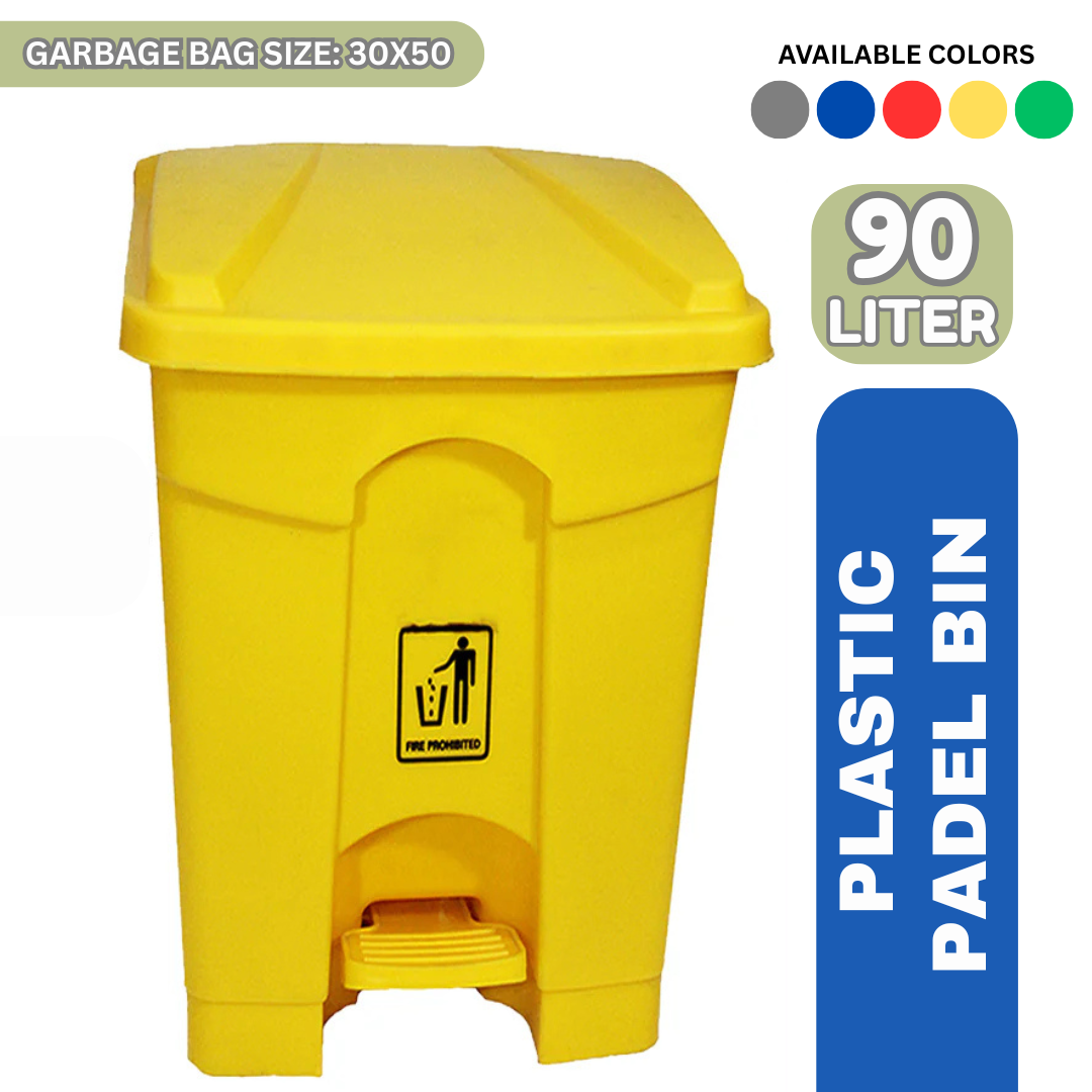Plastic Pedal Bin – 90 Liter (Yellow, Blue, Green, Red, Gray)