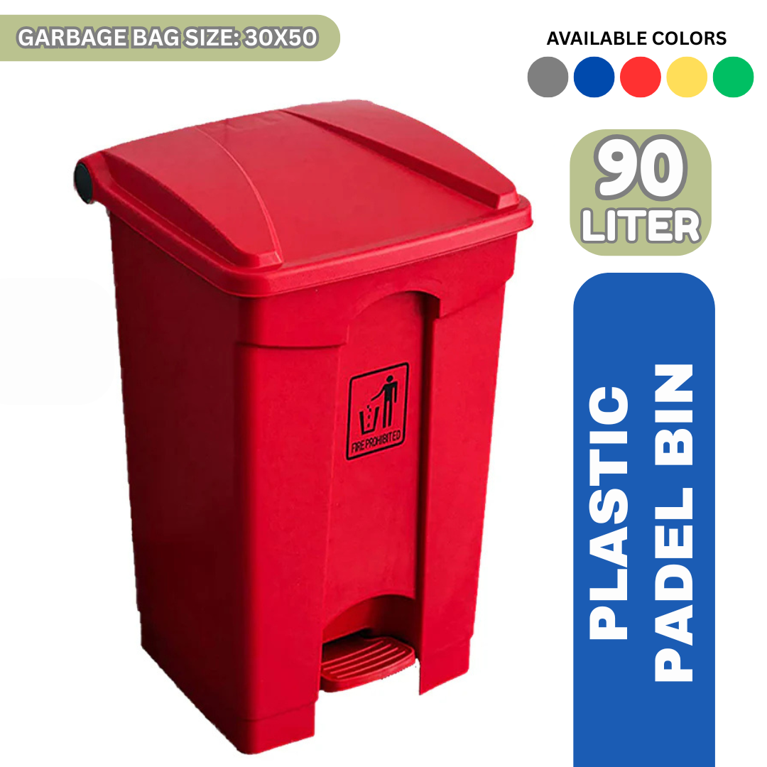 Plastic Pedal Bin – 90 Liter (Yellow, Blue, Green, Red, Gray)