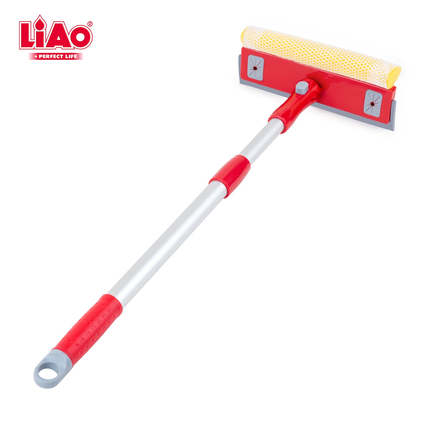 Telescopic 2.6ft Aluminium Pole Sponge + Squeegee Window Cleaner Wiper - LiAo