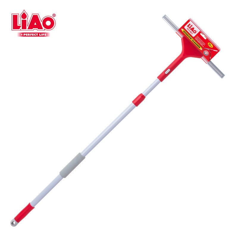 Telescopic 4.5ft Steel Pole Window Cleaning Squeegee – 12" - LiAo