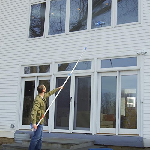 14" Inches 2-in-1 Squeegee & Scrubber for Streak-Free Window Cleaning