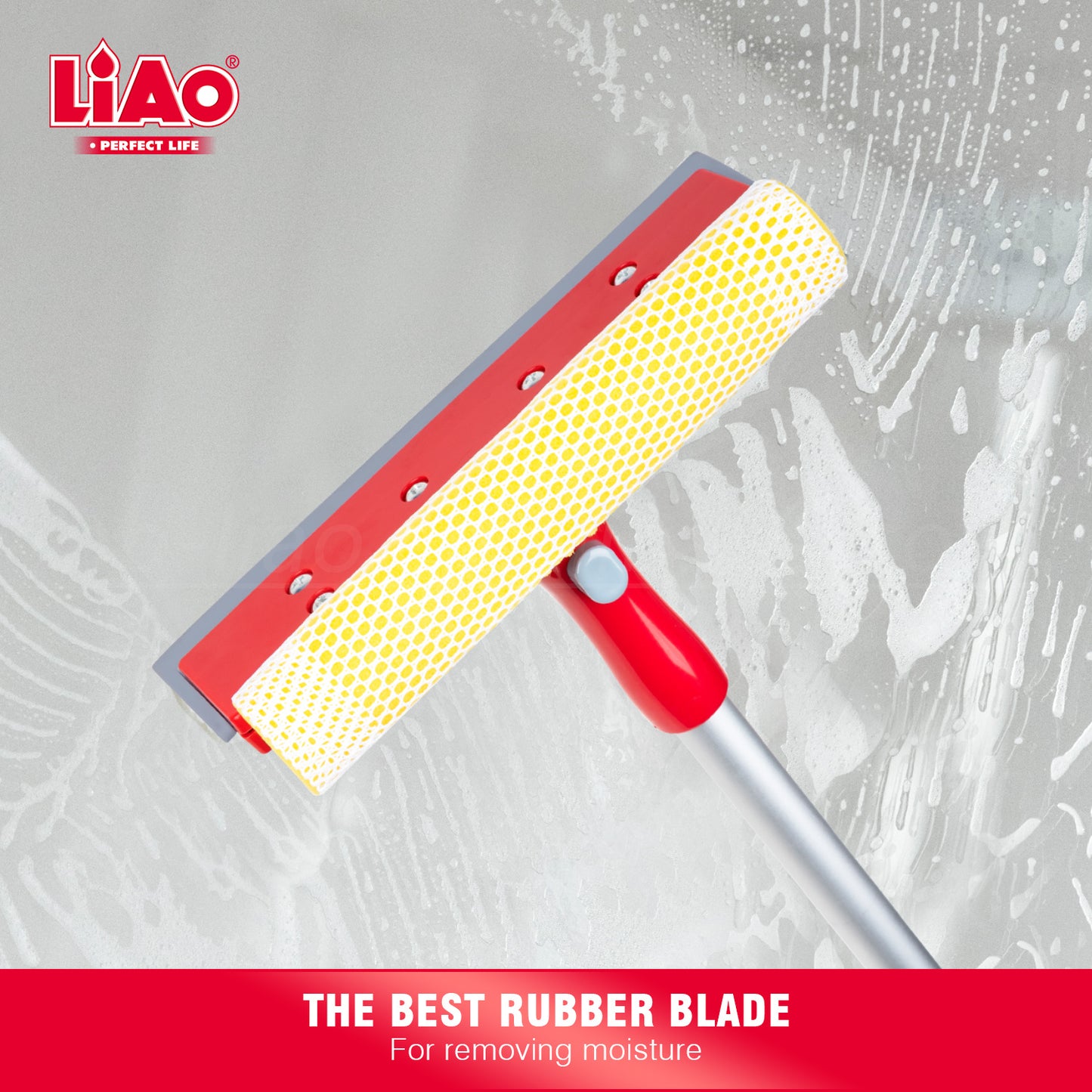 Telescopic 6ft Aluminium Pole Sponge + Squeegee Window Cleaner - LiAo