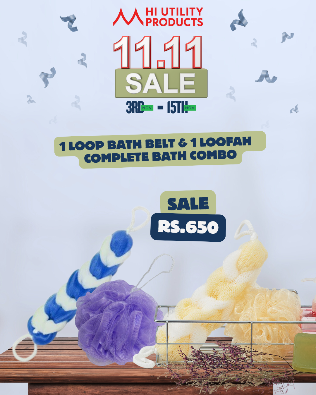 11.11 Sales # 5 - HISTAR Refresh Bath Duo – Loop Belt & Loofah