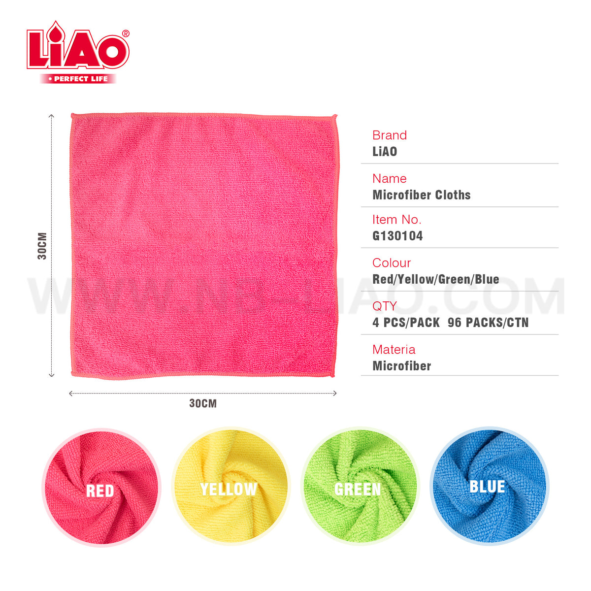 LIAO Microfiber Cloths 4 Pcs G130104