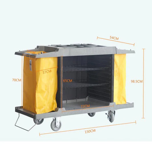 Janitorial Cleaning Trolley with Dual Waste Bags