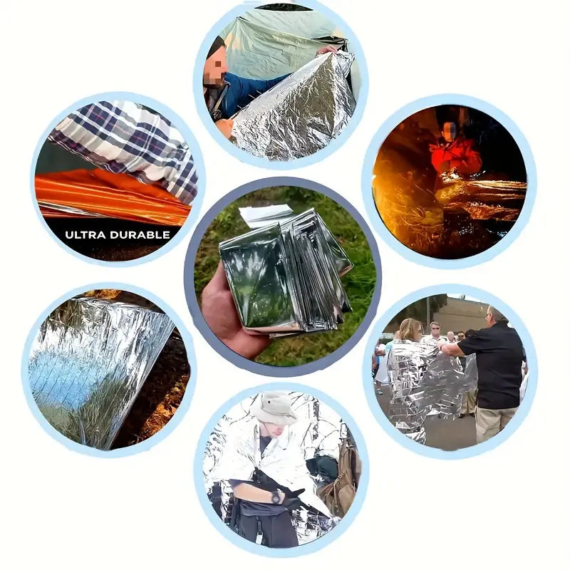Emergency Outdoor Thermal Blanket – Reusable, Waterproof, Insulated for Camping