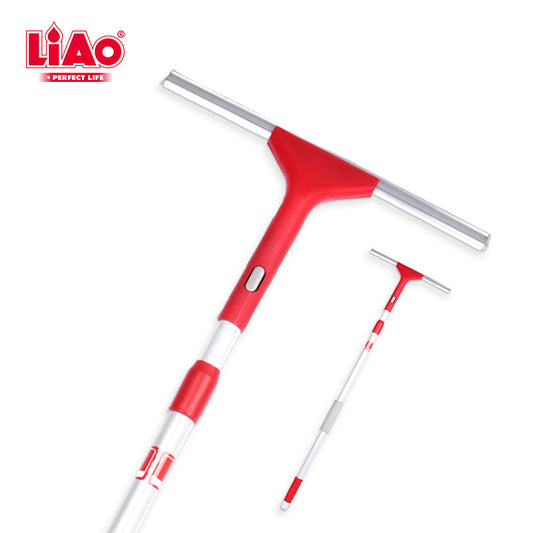 Telescopic 4.5ft Steel Pole Window Cleaning Squeegee – 12" - LiAo