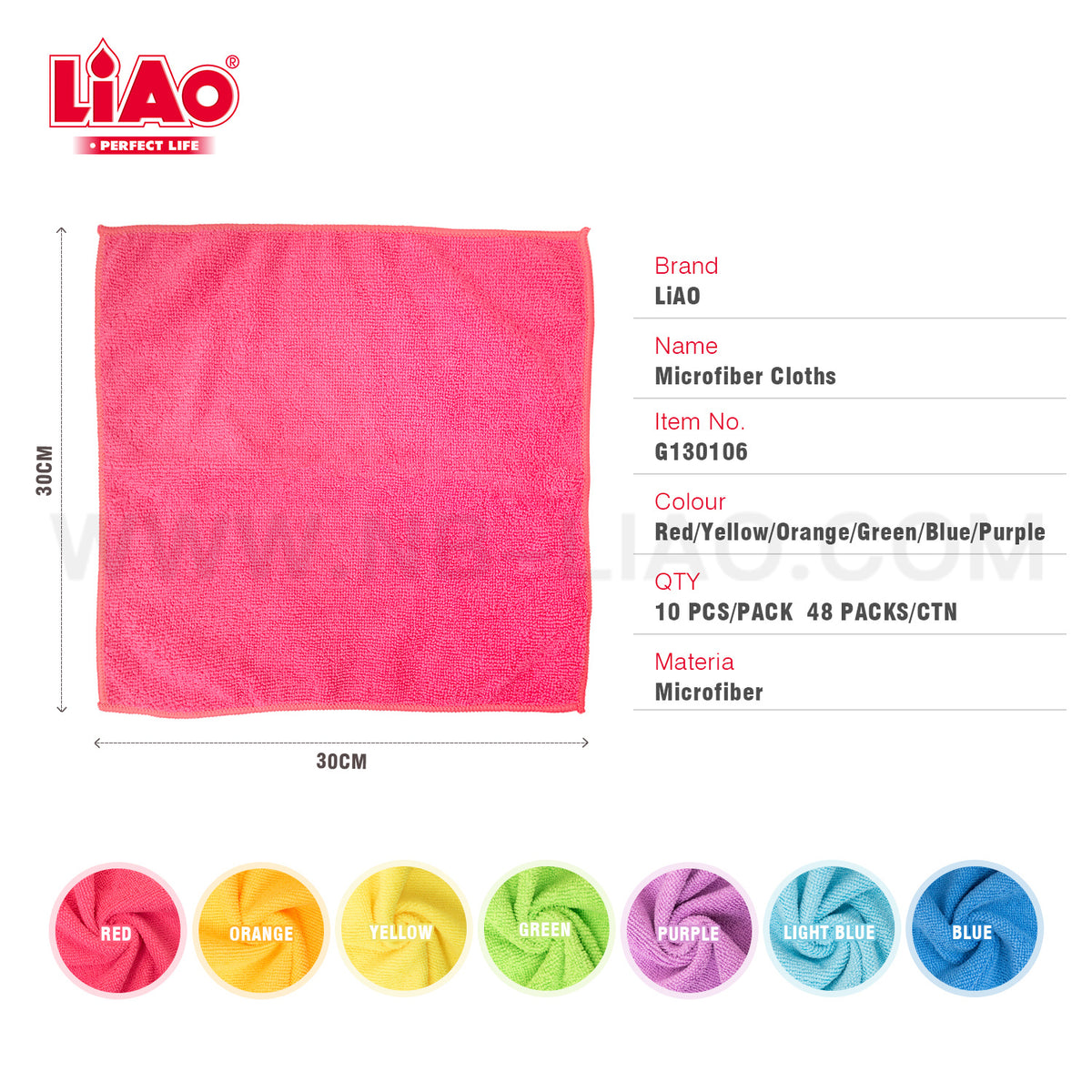 LIAO Microfiber Cloths 10 Pcs G130106