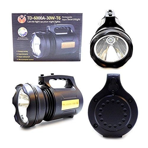 Bb-6000A 30W-T6 Torchlight Rechargeable Digital Searchlight Emergency ...
