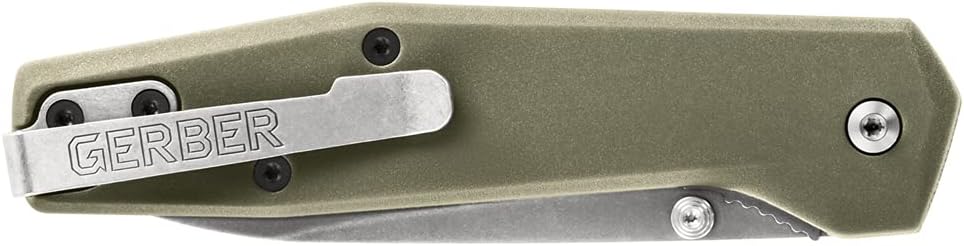 Gerber Gear Fuse Pocket Knife, 3.3 Inch Plane Edge Blade, Sage,Stainless Steel