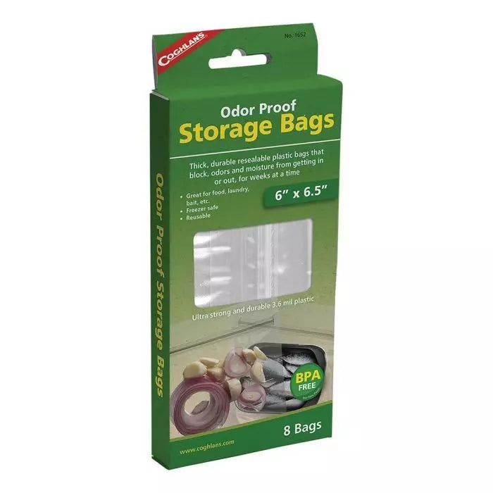 Coghlan's Odor Proof Bags – Food Safe, BPA-Free, Airtight Seal, Reusable and Freezer Safe – 6 x 6.5
