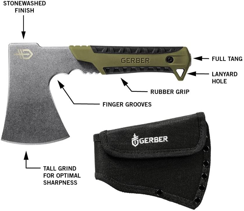 Gerber Pack Hatchet 3.5" Full Tang Steel Blade – Survival & Camping Axe