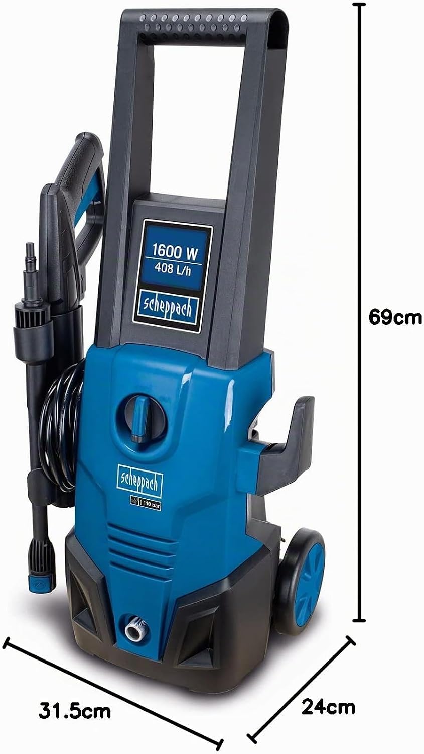 SCHEPPACH Pressure Washer – 1600W | 135 Bar