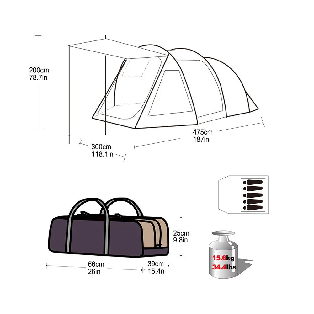 KingCamp Milan 5-Person Tent