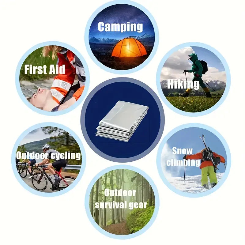 Emergency Outdoor Thermal Blanket – Reusable, Waterproof, Insulated for Camping