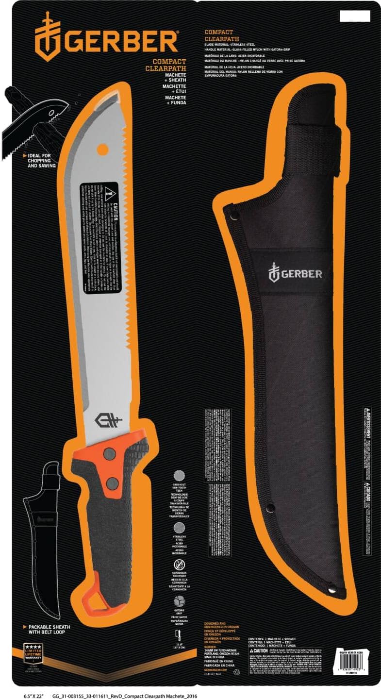 Gerber Gear Compact Clearpath Machete [31-003154],Black