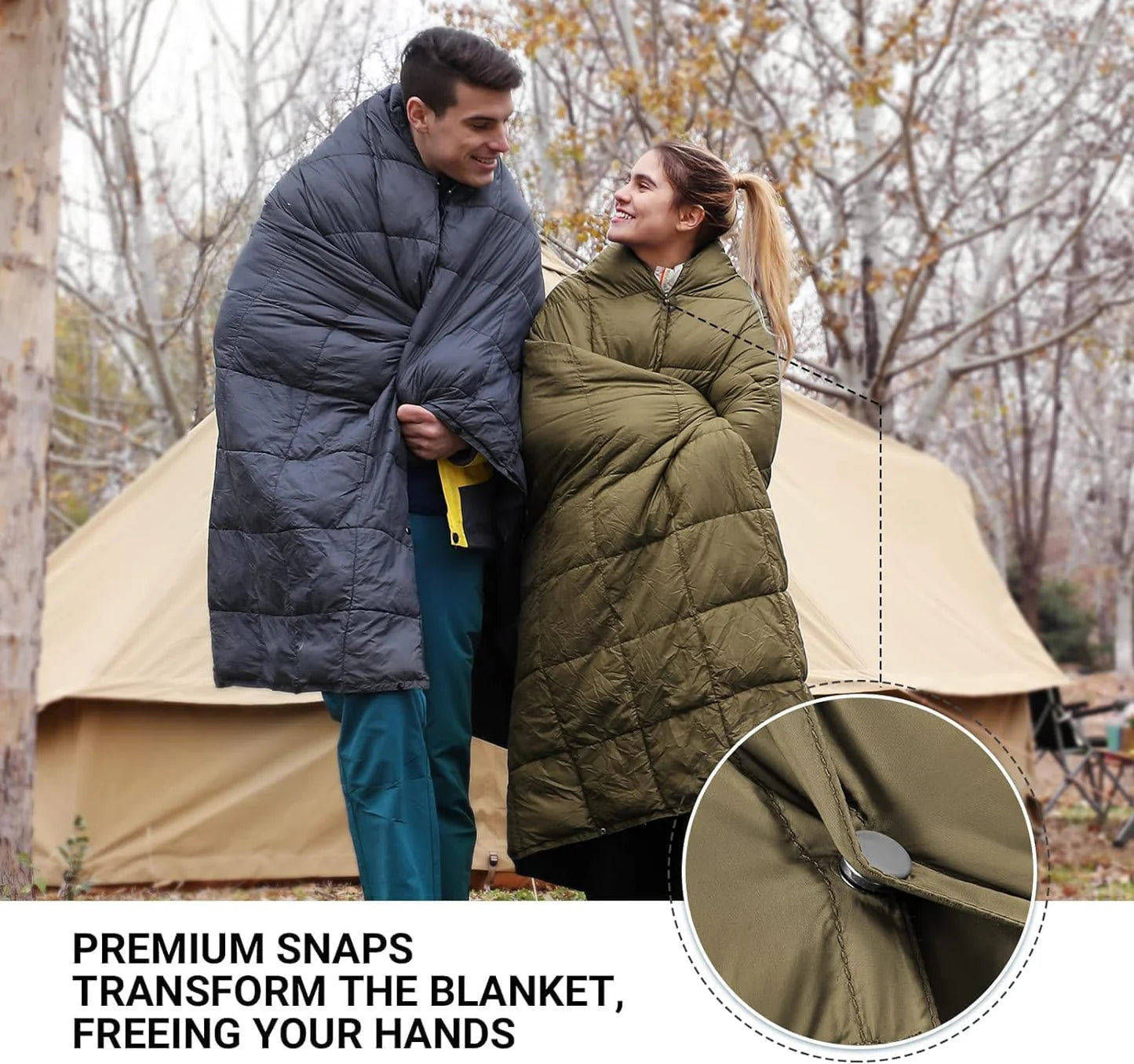 KingCamp Ultralight Packable Camping Blanket – Wearable, Weatherproof, and Warm