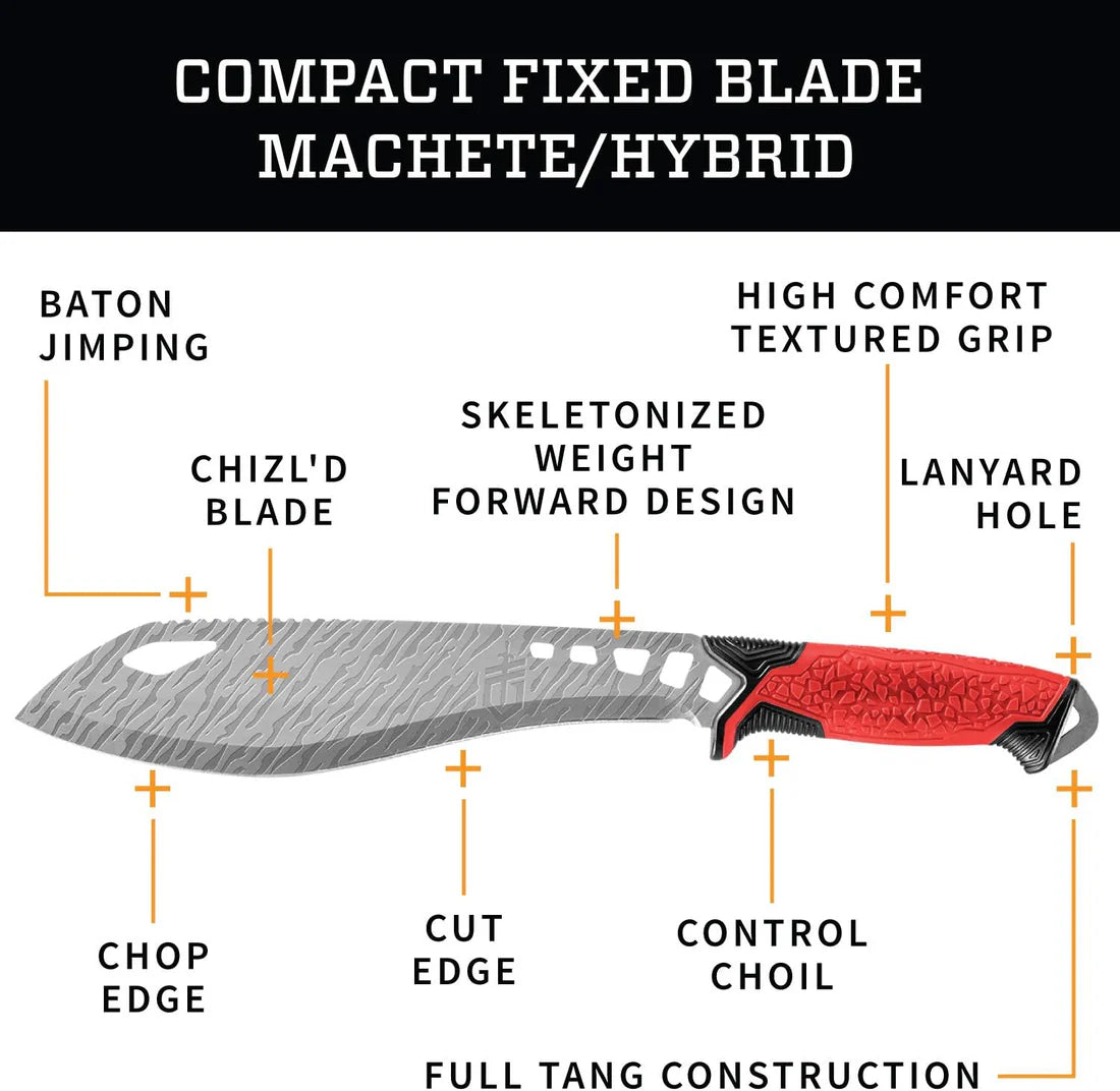 Gerber Gear Versafix Pro, Machete Knife Hybrid, Red
