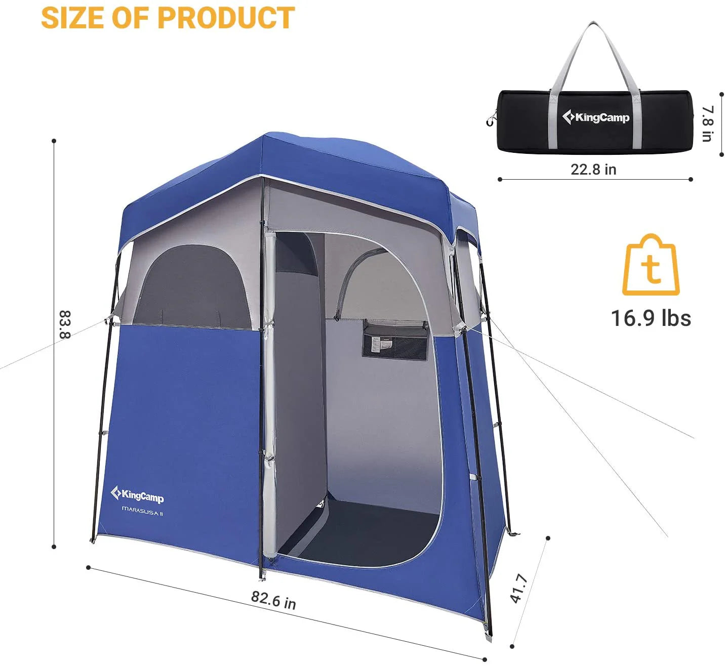 KingCamp Double Shower Tent