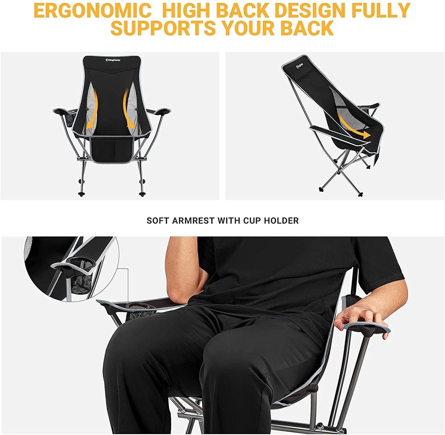 KingCamp Camping Chairs Highback KC2015