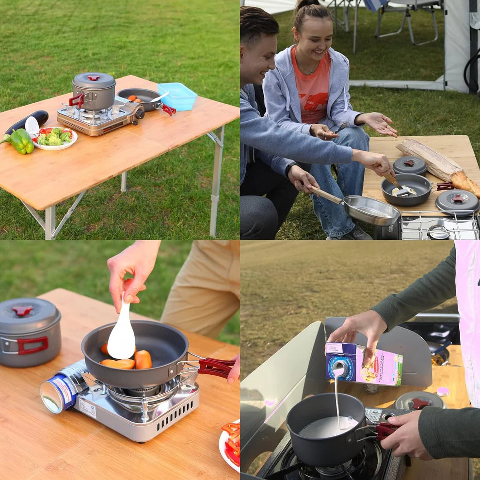 KingCamp Hard-Anodized Aluminum Foldable Camping Cookware Set 17PCS KP3912