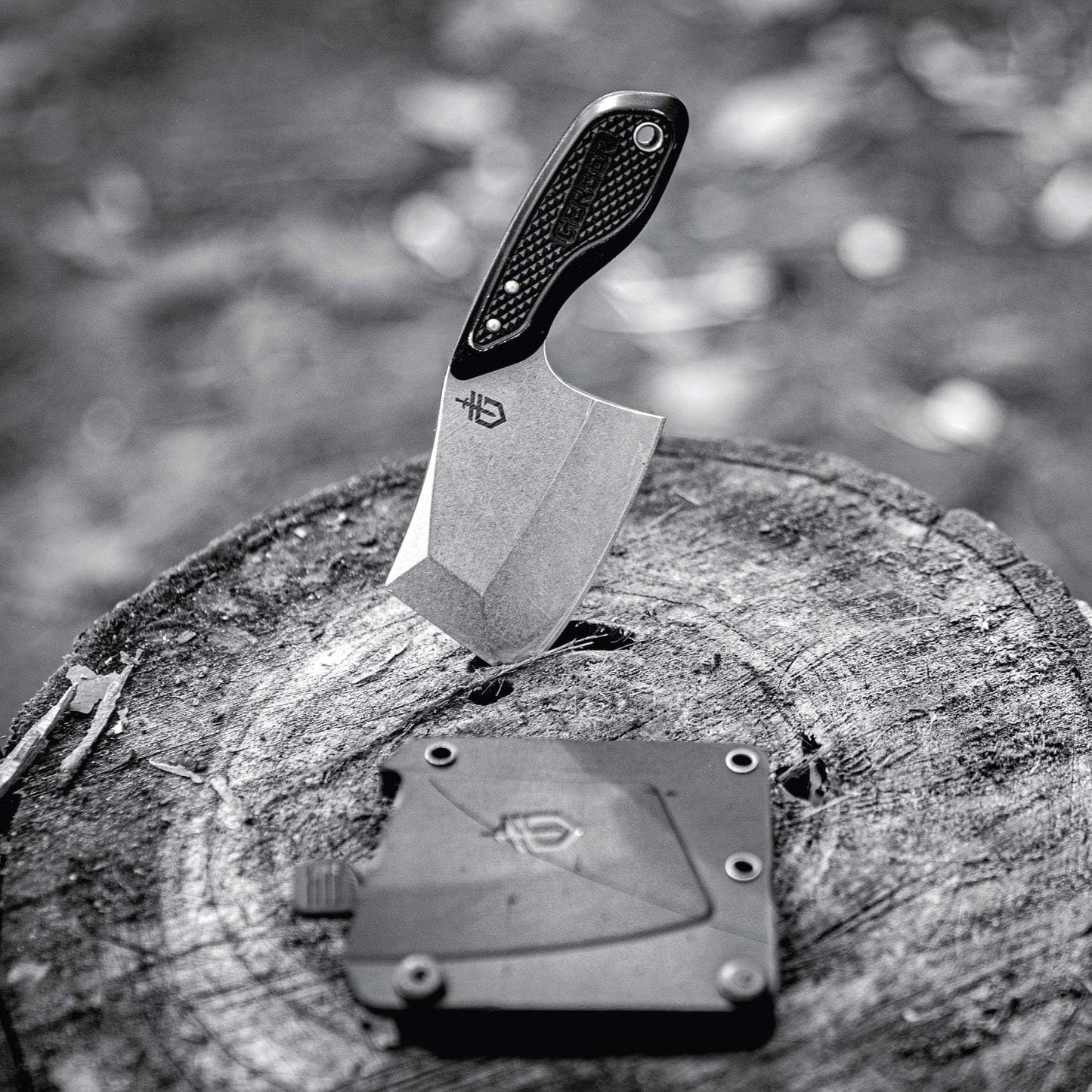 Gerber TRI-Tip Mini Cleaver Knife – Fixed Blade, Black with Molle Sheath for Survival & Bushcraft