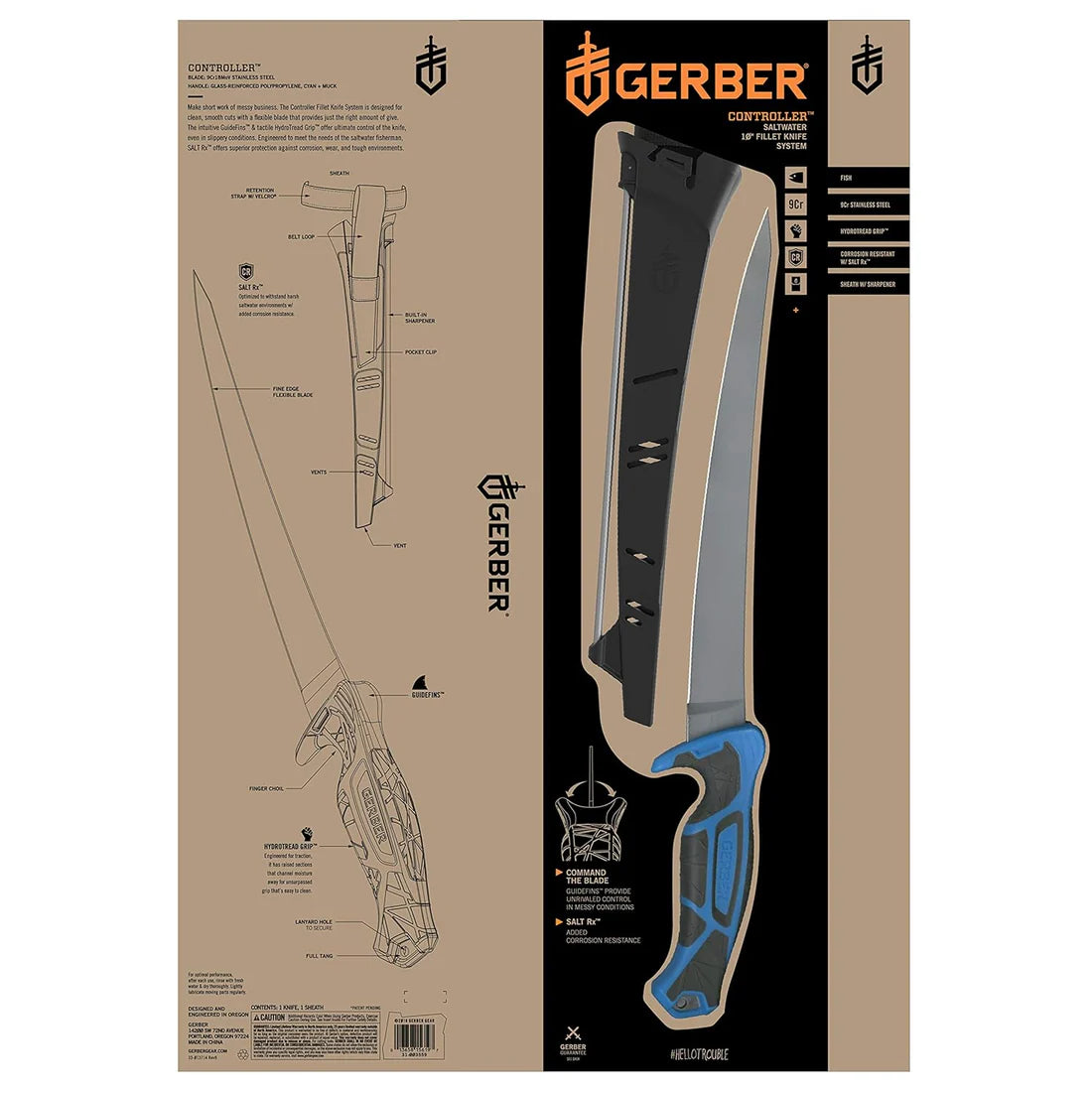 Gerber Controller Fillet Knife 10"
