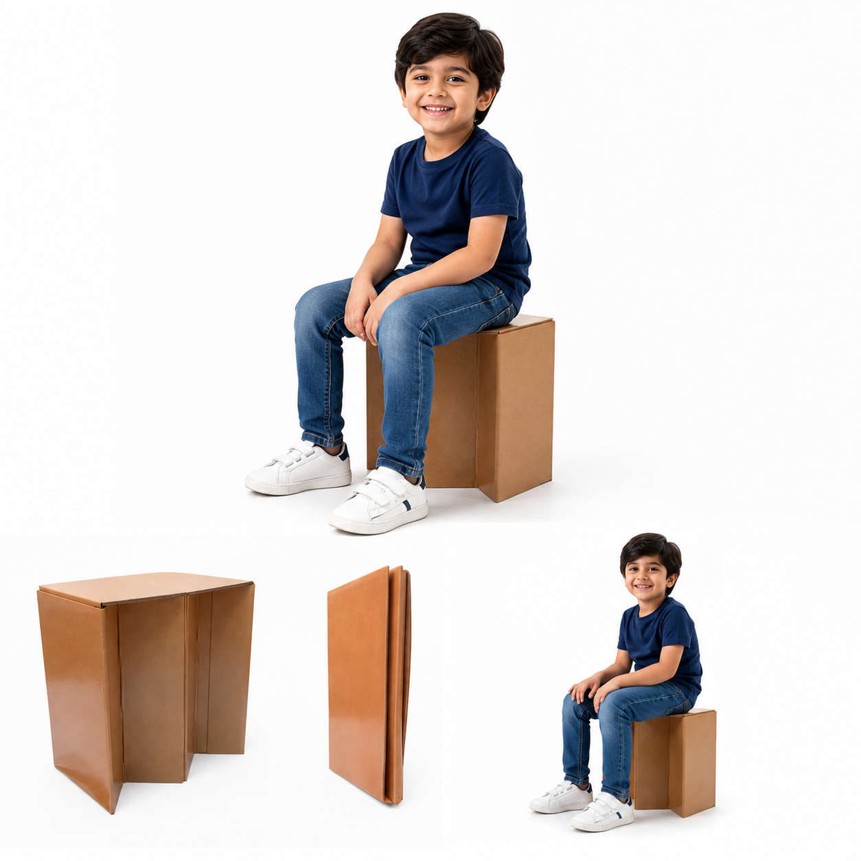 HISTAR Multipurpose Folding Cardboard Stool