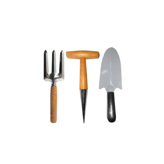 3 PC Wooden Handle Garden Tool Set