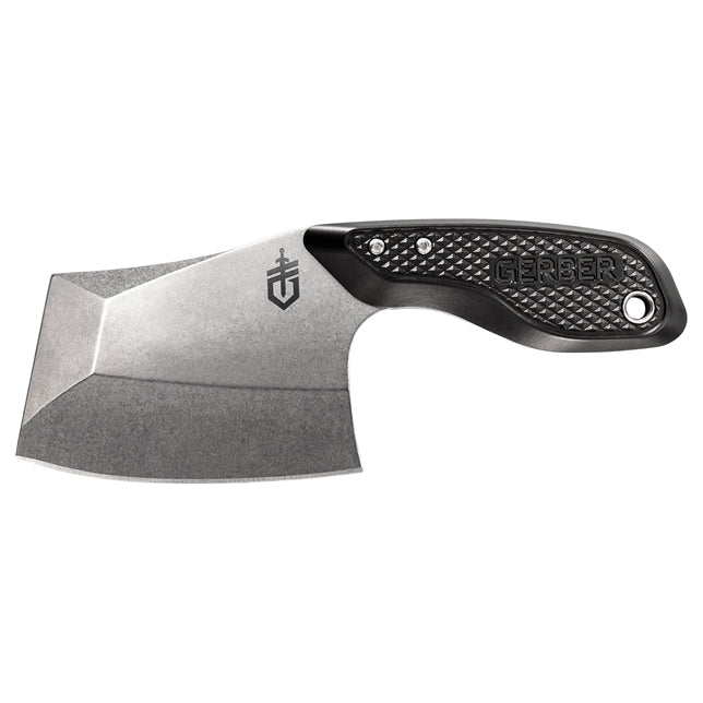 Gerber TRI-Tip Mini Cleaver Knife – Fixed Blade, Black with Molle Sheath for Survival & Bushcraft
