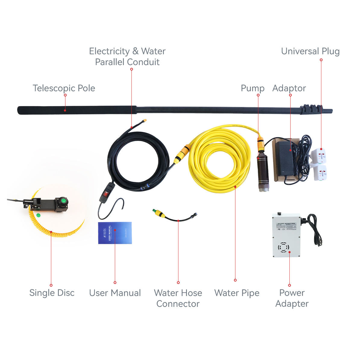 ZHENDA - Solar Panel Cleaning Brush (Single Round) 7.5 Meters