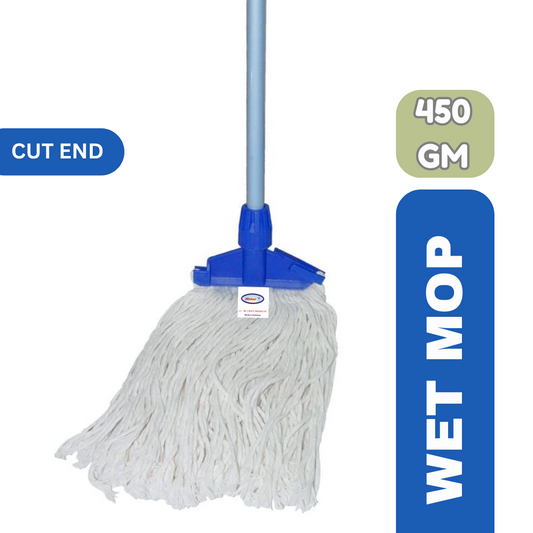 450g Wet Mop with Stainless Steel Pole - Cut-End