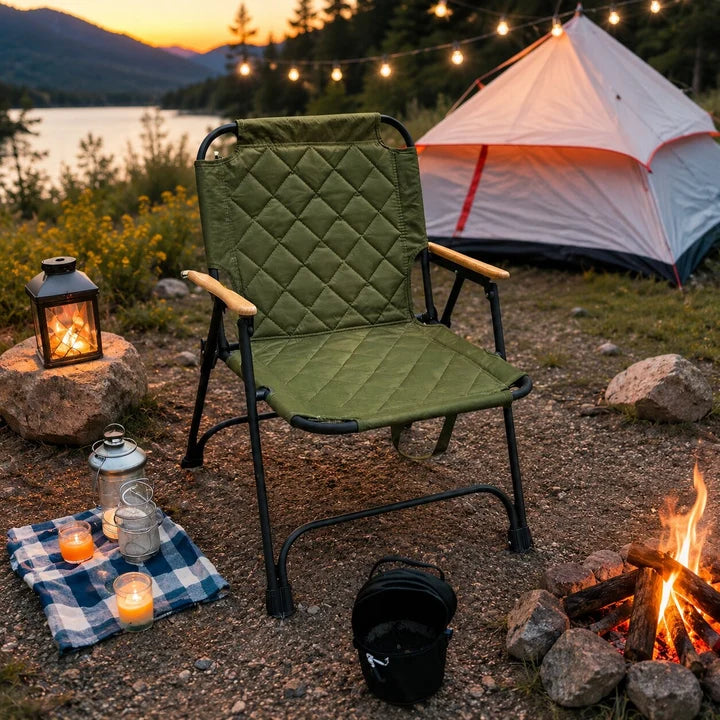 Folding Camping Chair with Armrests – Comfortable & Portable Outdoor Chair