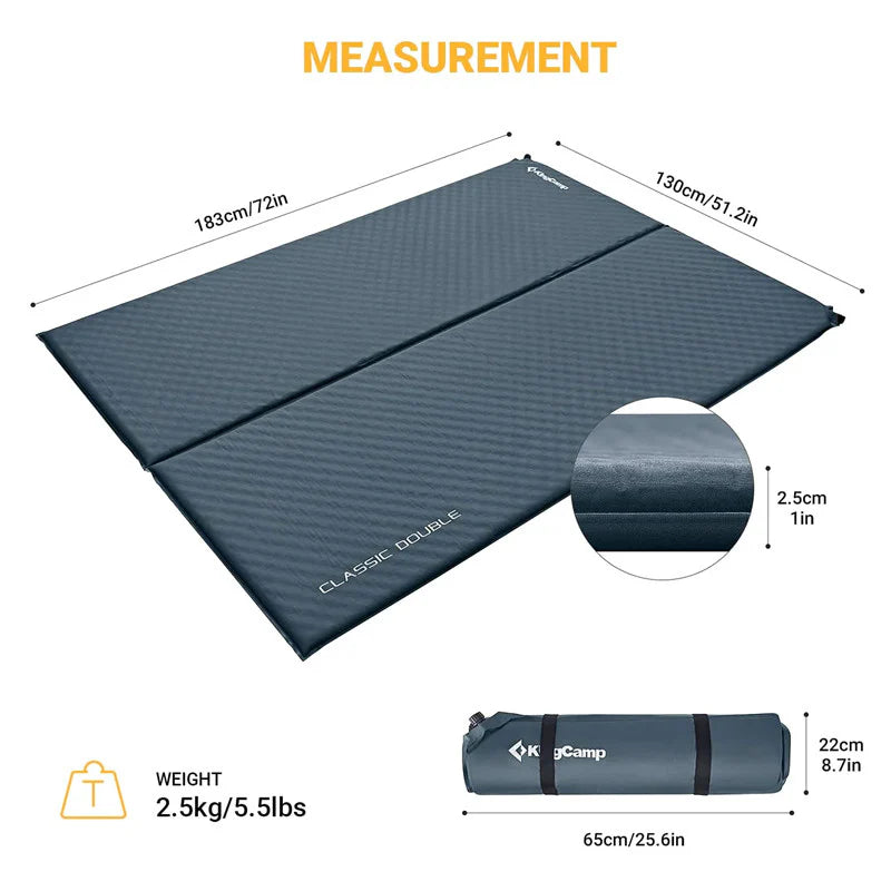 KingCamp KM3538 Self-Inflating Double Ultralight Sleeping Mat