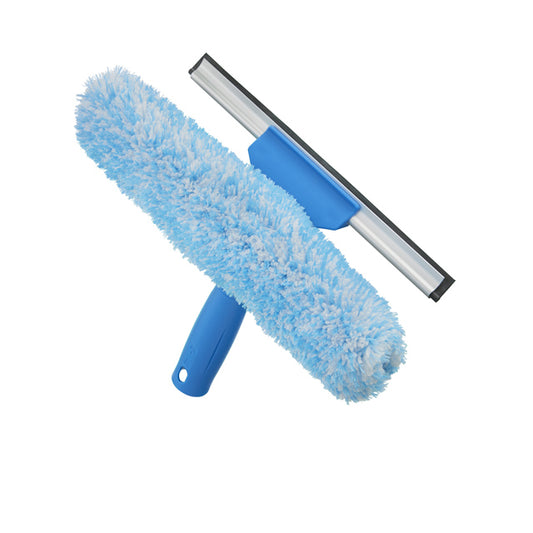 14" Inches 2-in-1 Squeegee & Scrubber for Streak-Free Window Cleaning